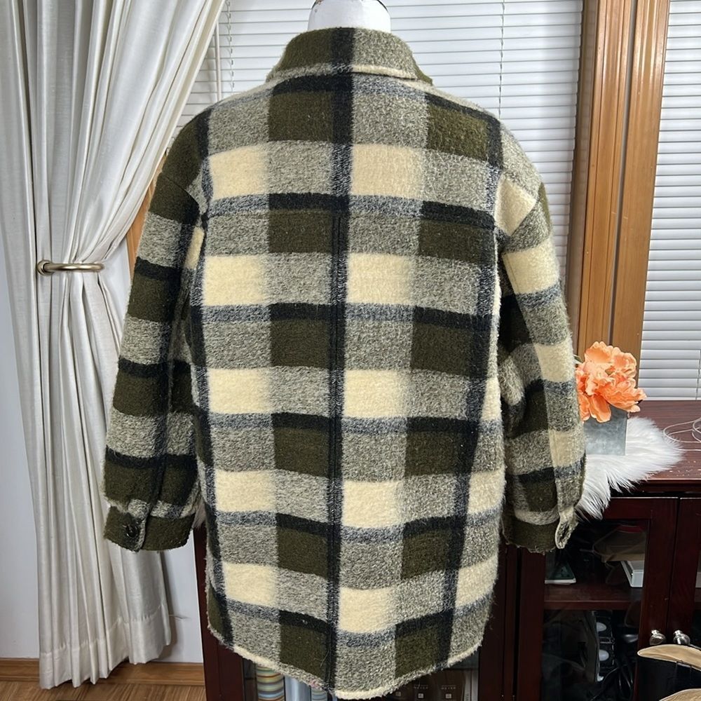 Madewell Belrose Shirt-Jacket in Maran Plaid Sz L - Picture 8 of 11